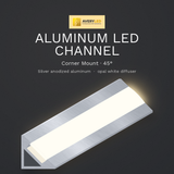 Avery Aluminum Channel Corner Mounted Silver - Pack of 5