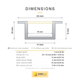 Avery Aluminum Channel Recessed Mounted Silver - Pack of 5